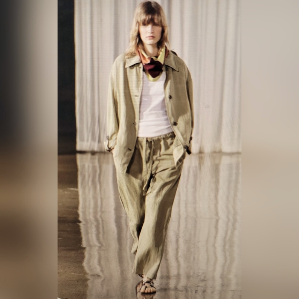 Zara Collection Green Faded Overshirt and Pants Matching Set New size Large